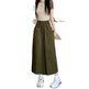 Women's front slit Washed Cotton Midi Cargo Skirt - EX-STOCK Canada