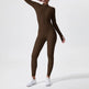 Long Sleeve Outdoor Sports Jumpsuit Workout Clothes Zipper Training Skinny Hip Raise Yoga Clothes - EX-STOCK CANADA