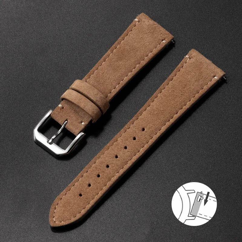 Suede Leather Strap Quick Release Watch Band - EX-STOCK Canada