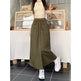 Women's front slit Washed Cotton Midi Cargo Skirt - EX-STOCK Canada