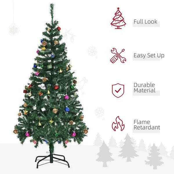 4.9ft Green Christmas Tree Artificial Xmas Holidays Party With Decoration Ornament EX-STOCK Canada 