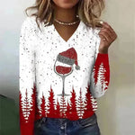 Women's V-neck Long Sleeved T-shirt - EX-STOCK CANADA