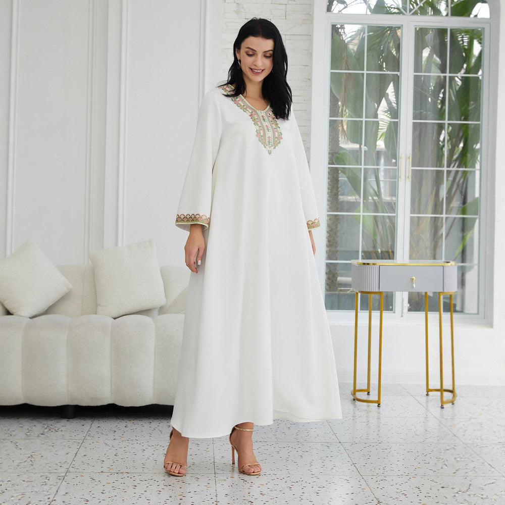 Muslim Women's Wear Fashion Stitching Lace Abaiya Robe - EX-STOCK Canada