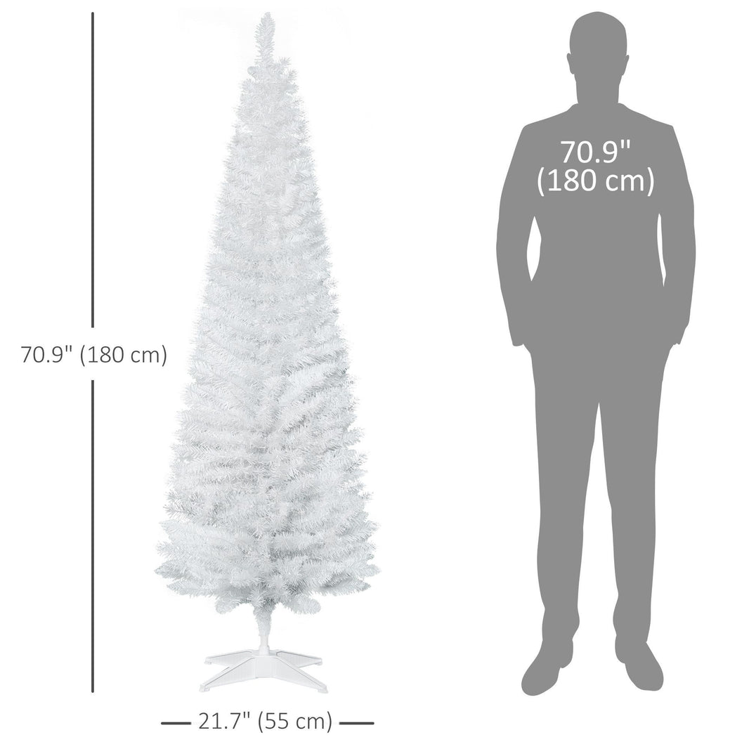 6 FT Christmas Tree Classic Tree Holiday Indoor Decoration, With Stable Plastic Base, White EX-STOCK Canada 