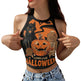 Halloween Printed Skeleton Skull Vest crop Top For Women - EX-STOCK CANADA