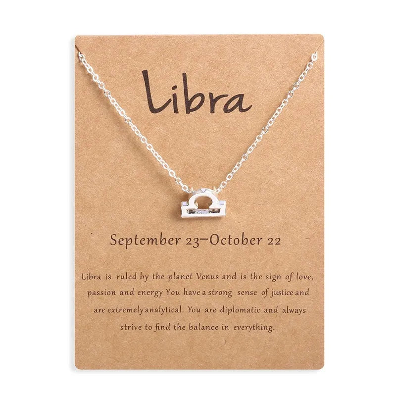 12 Zodiac Sign Necklaces With Gift Card Constellations Pendant Necklace Jewelry - EX-STOCK CANADA