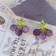 Female Purple Blueberry Fruit Beaded Earrings - EX-STOCK Canada