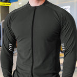 Muscle Fit Long Sleeve Zip Up Quick Drying Sport Workout Gym T-shirt for Men - EX-STOCK Canada