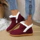 Insulated Cotton-padded Boot Shoes Flat Bottom Solid Color Fleece Lined perfect for winter - EX-STOCK Canada