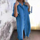 Women Loose Casual Half Sleeve Cotton Linen Buttoned down  Shirt Dress - EX-STOCK CANADA