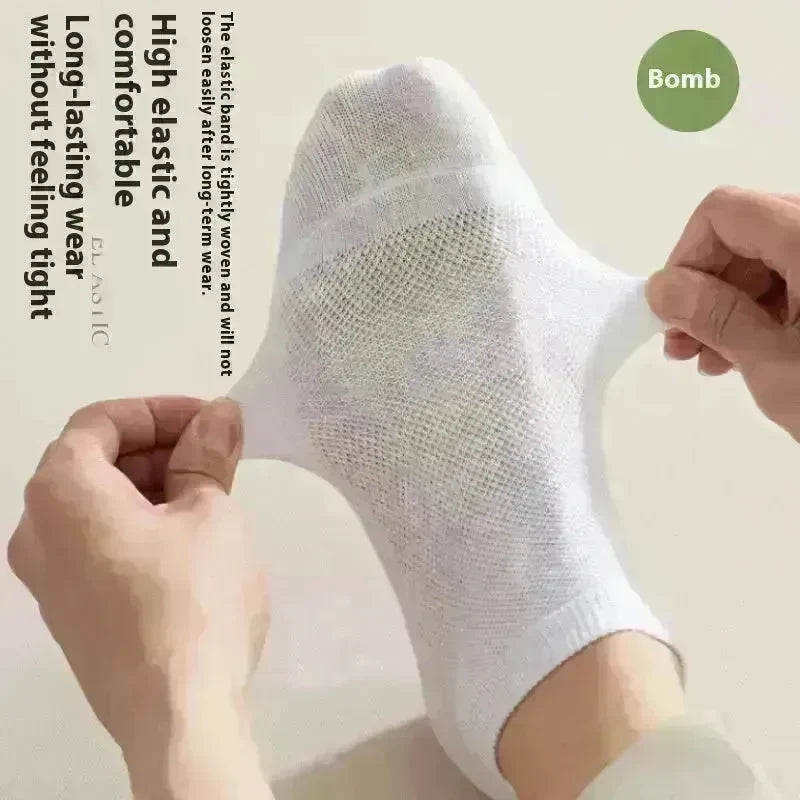 Cotton Anti-Pilling Ankle socks absorbing Invisible Tight Mesh Boat Socks - EX-STOCK CANADA