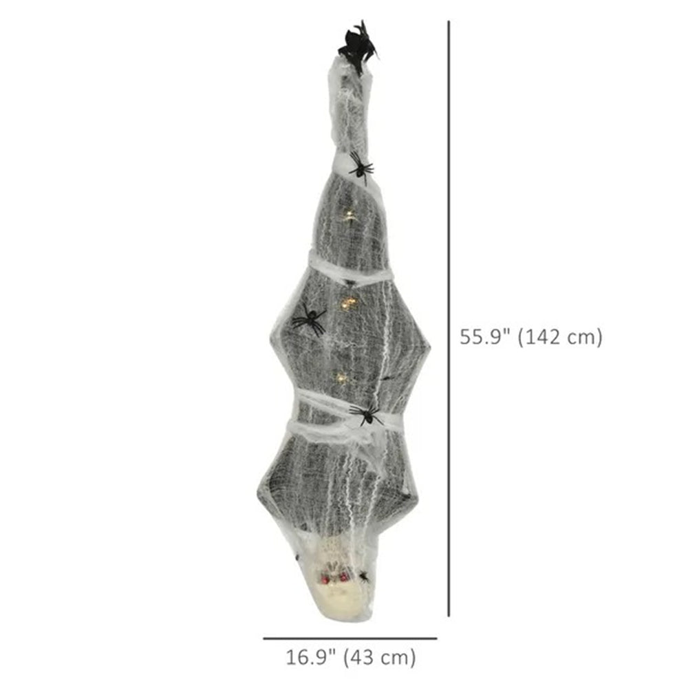 55.9 Inch4.7ft Life Size Outdoor Halloween Decoration Hanging Mummy With Spider Web, Animated Prop Decor With Sound And Motion Activated, Light Up Eyes, Creepy Sound EX-STOCK Canada 