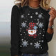 Snowman Printed Panel Loose Sweater EX-STOCK Canada 