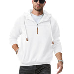 New Men's Heavy Fleece-lined Half-zip Sporty Casual Hooded Sweatshirt EX-STOCK Canada 
