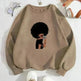 Women Figures Pattern Warm Lined Sweatshirt - EX-STOCK CANADA
