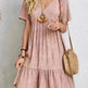 Summer Beach  V-neck Dresses Women's Loose Casual Short-sleeved Loose Skater Dress for Chic Ladies - EX-STOCK CANADA