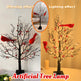 Lighted Mini Birch Tree Light LED Cardinals Christmas Tree Vintage Glowing Tree Light For Table Holiday Home Xmas Decoration EX-STOCK Canada 