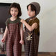 Summer Children's Plaid Overalls boy And girl Baby Unisex Mori Style Retro Jumpsuit Straight-leg Pants - EX-STOCK Canada