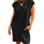 Summer Round-neck Short-sleeve Dress With Pockets Fashion Casual Loose Sports Dresses For Women Clothing - EX-STOCK Canada