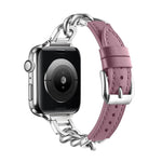 Women Leather and Stainless Steel Watch Strap for Apple iwatch - EX-STOCK Canada