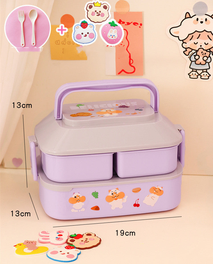 Student's Cute Multi-tiered Lunch Box Japanese Bento EX-STOCK