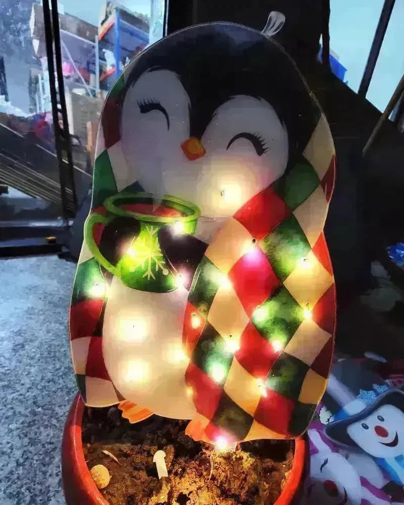 Christmas Scene Decoration With LED Lights Christmas Snowman Ornaments - EX-STOCK CANADA