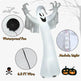 Spooky Halloween Inflatable Ghost - 12 Ft Tall With LED Lights, Waterproof Fabric, Spikes Ropes For Stability, White - EX-STOCK Canada