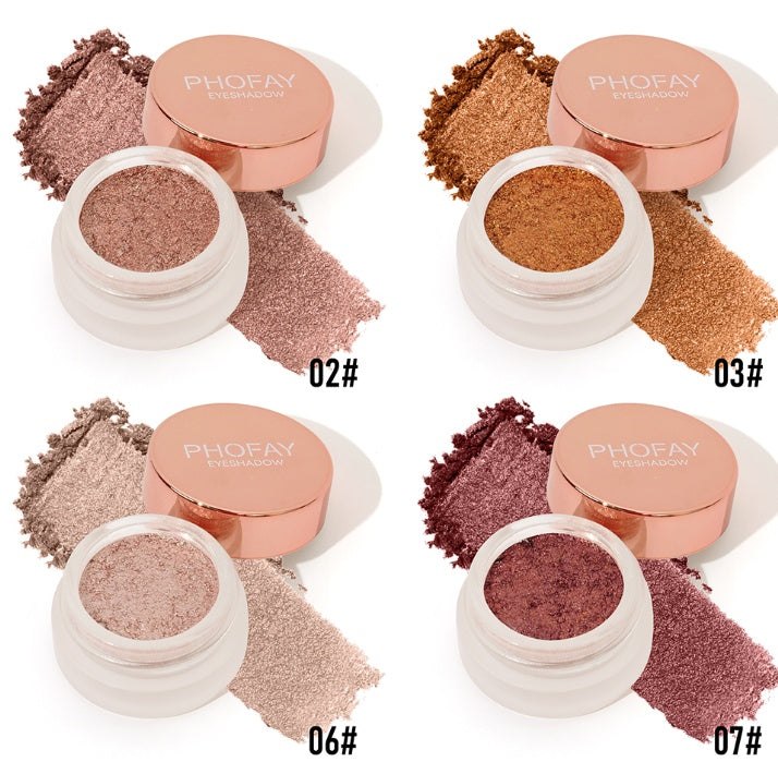 Collection of PHOFAY eyeshadows in various colors on a white background
