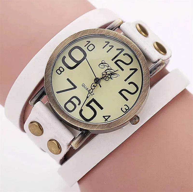 First Layer Cowhide Retro Watch Retro Three-circle Watch Men's And Women's Casual Watch - EX-STOCK Canada