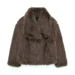 Winter Plush Open front Coat Thick lapel Outwear Faux Fur Coat women - EX-STOCK CANADA