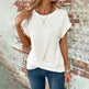 Casual Summer Short-sleeved Waffle blouse Top Summer New Solid Color Casual Evening Top For Women - EX-STOCK CANADA