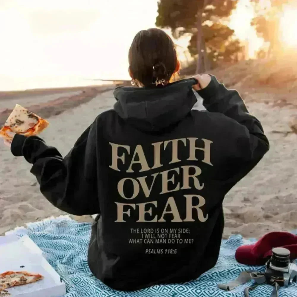 New Hoodie Faith Fear Men's And Women's Printed Sweatshirt - EX-STOCK CANADA