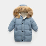 Big Fur Collar Mid-length Medium And Large Children's Clothing Thick Winter Wear Coat - EX-STOCK Canada