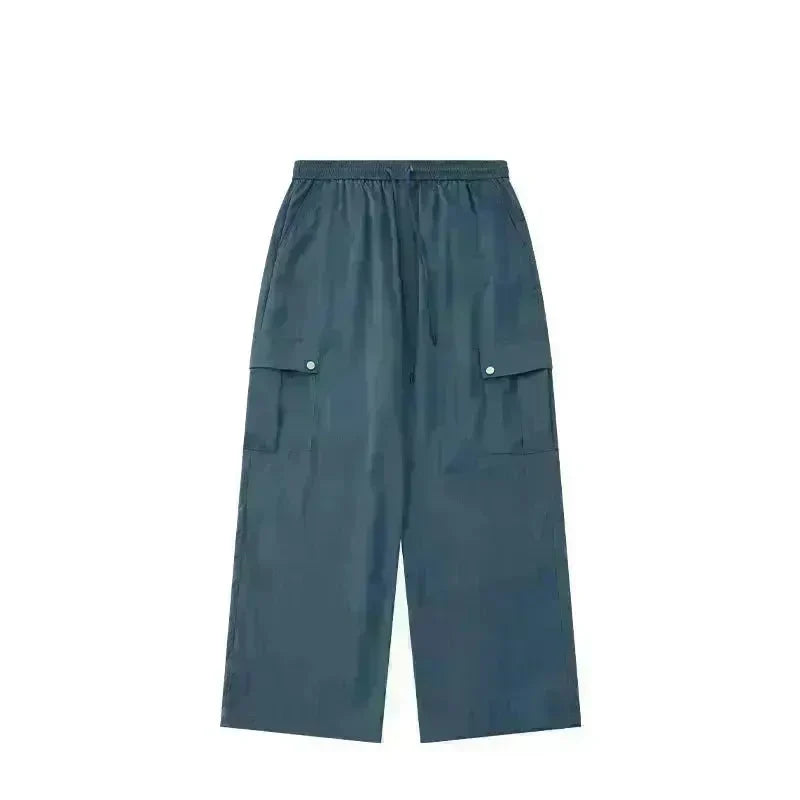 Multi-Pocket Workwear Wide-leg Pants Light And Smooth Casual Cargo Pants - EX-STOCK CANADA