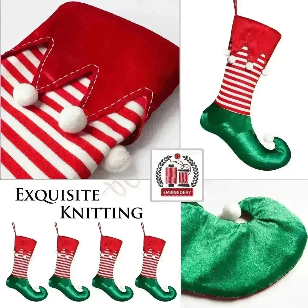 Christmas Decorations Elf Christmas Stockings Gift Bag - EX-STOCK CANADA