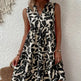 Bohemian Dresses Summer Beach Fashion Loose V-neck Pleated Print Sleeveless Dress For Women - EX-STOCK CANADA