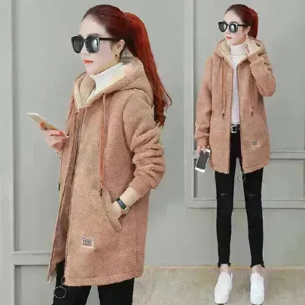 Women Faux fur coat and Jacket Autumn Winter Coat Cardigan wool coat warm coats for women - EX-STOCK CANADA