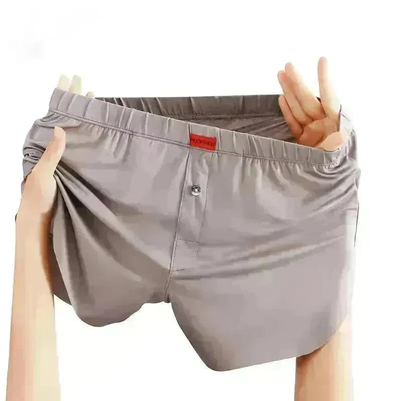 Men's Underwear Solid Color Loose Breathable Ice Silk Boxers - EX-STOCK CANADA