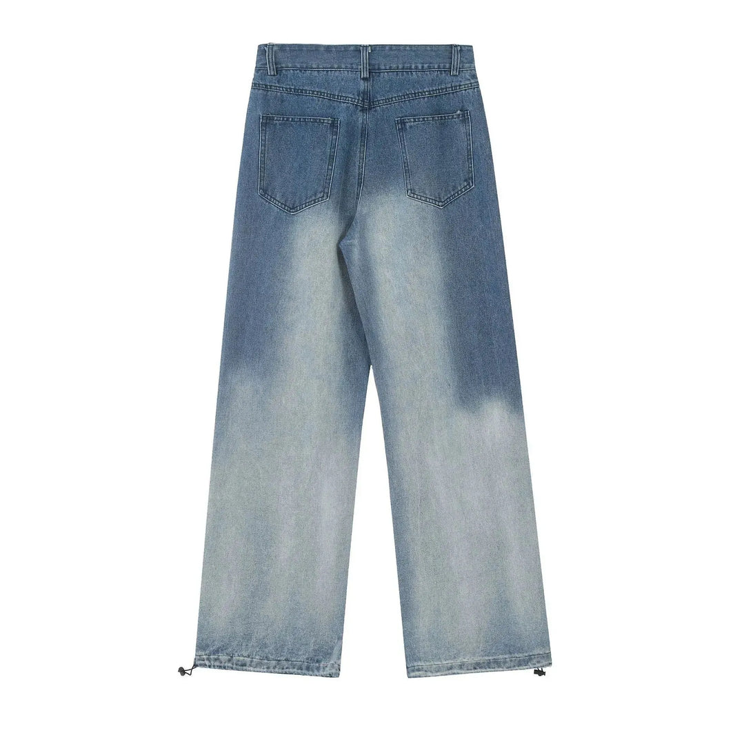 Gradient Tie-dye Straight-leg Denim Trousers Men Jeans - EX-STOCK CANADA