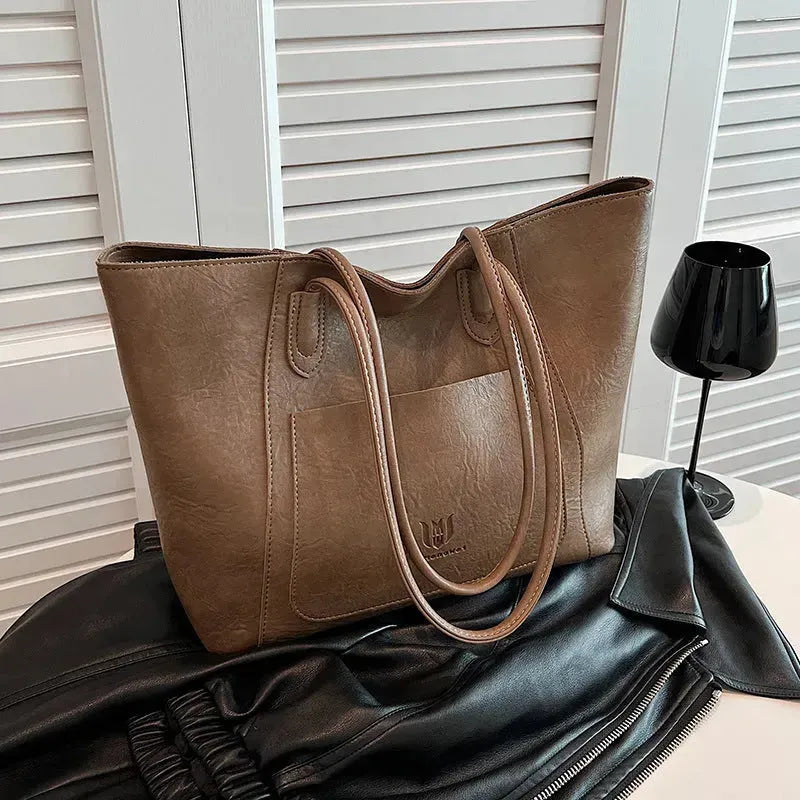 Casual Retro Shoulder Bag Texture Class Commuter Tote - EX-STOCK CANADA
