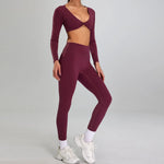 European And American High-intensity Sports Suit Outdoor Running Nude Feel Workout Clothes Slimming High Waist - EX-STOCK CANADA