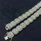 S925 Silver Inlay Rectangular Moissanite Diamond Cuban Link Chain - EX-STOCK CANADA