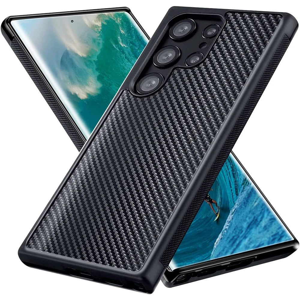 Applicable S24Ultra Phone Case Carbon Fiber Magnetic Ultra-thin Protective Sleeve EX-STOCK Canada 