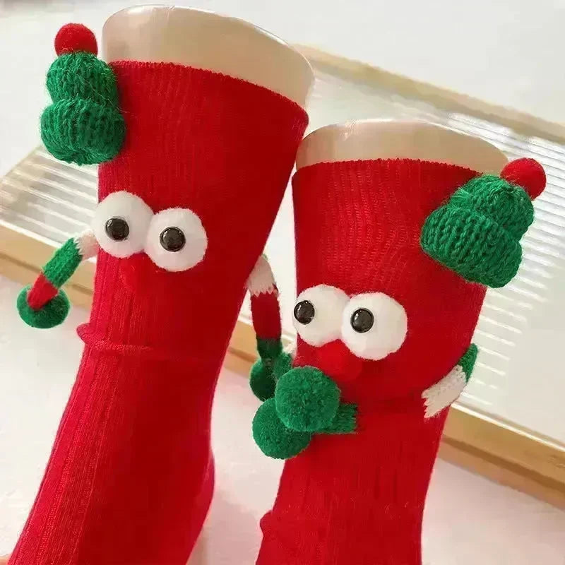 Cute Cartoon Christmas Socks Solid Cotton Middle-tube Stockings For Adults And Children - EX-STOCK CANADA
