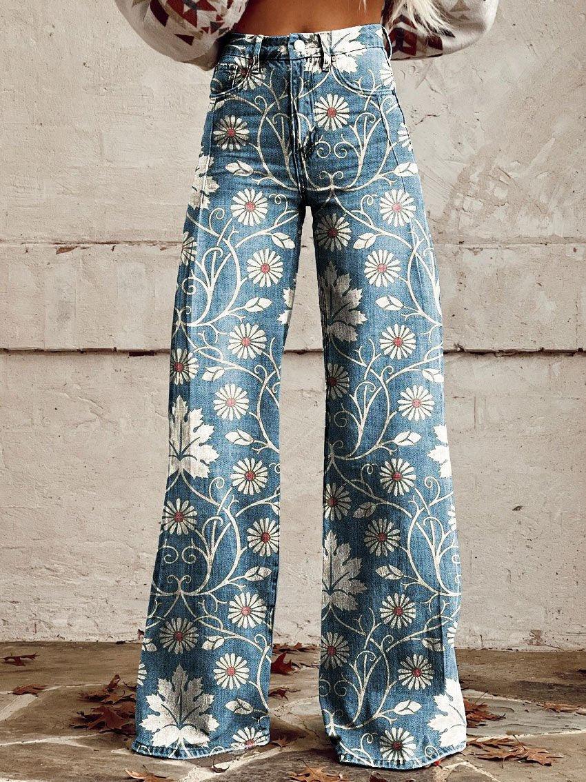 Plus-size Womens Casual Pants Lightweight Denim-look 