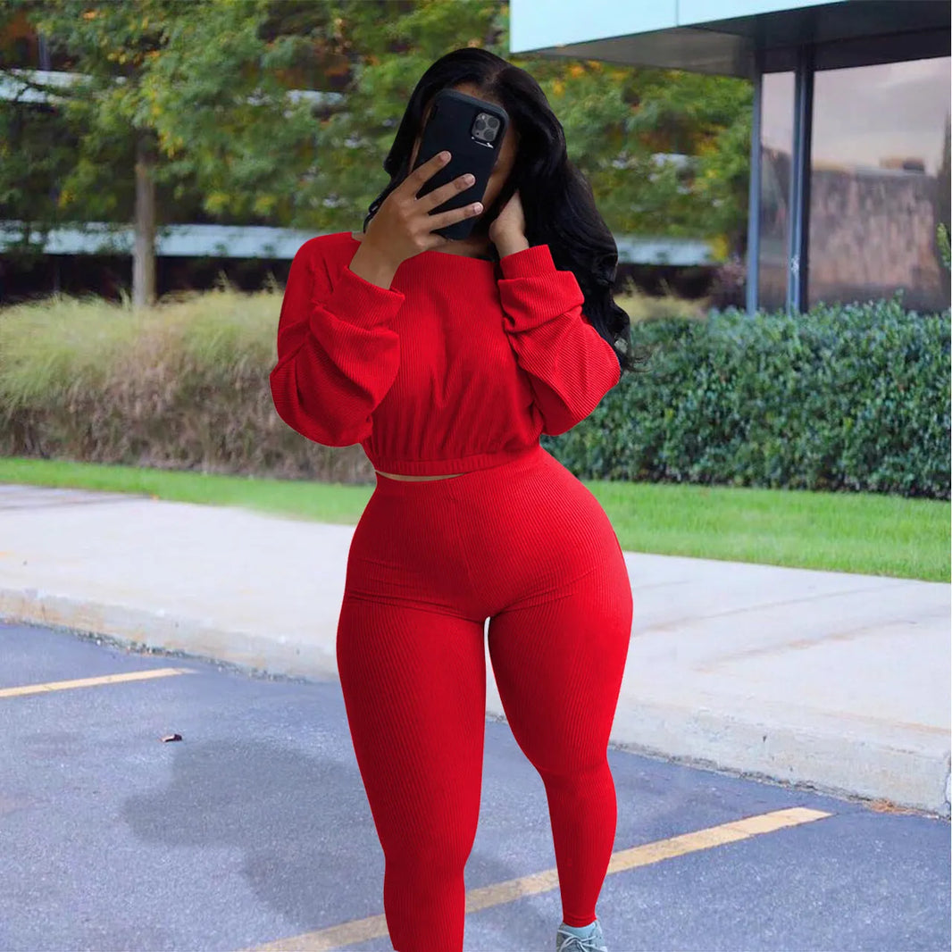 Ladies Autumn 2pcs Athleisure wear Outfit set - EX-STOCK CANADA