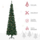 7.5ft Pencil Christmas Tree, Artificial Christmas With Pine Needles, Realistic Branches, Pine Cones, Metal Base, Green EX-STOCK Canada 