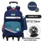 Portable Burden Alleviation Bull Wheel Trolley Schoolbag Bookbag for Boy and Girl - EX-STOCK CANADA