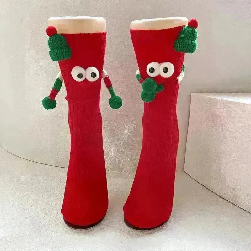 Cute Cartoon Christmas Socks Solid Cotton Middle-tube Stockings For Adults And Children - EX-STOCK CANADA