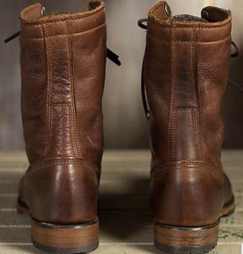 Men's & Women's Lace-Up Combat Boots | Mid-Calf Knight Boots Brown & Black backside 